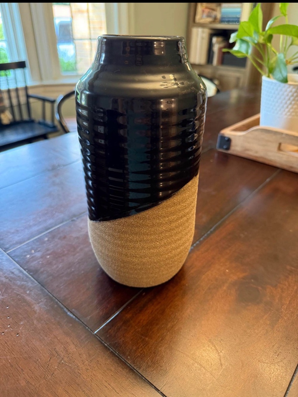 2 tone textured vase